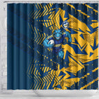 Parramatta Eels Rugby Shower Curtain Fierce Mascot Geometric Tribal Art