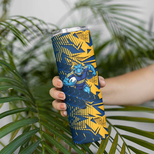 Parramatta Eels Rugby Skinny Tumbler Fierce Mascot Geometric Tribal Art