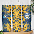 Parramatta Eels Rugby Skinny Tumbler Fierce Mascot Geometric Tribal Art