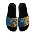Parramatta Eels Rugby Slide Sandals Fierce Mascot Geometric Tribal Art