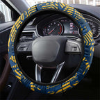 Parramatta Eels Rugby Steering Wheel Cover Fierce Mascot Geometric Tribal Art