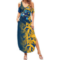 Parramatta Eels Rugby Summer Maxi Dress Fierce Mascot Geometric Tribal Art