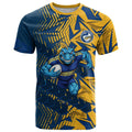 Parramatta Eels Rugby T Shirt Fierce Mascot Geometric Tribal Art