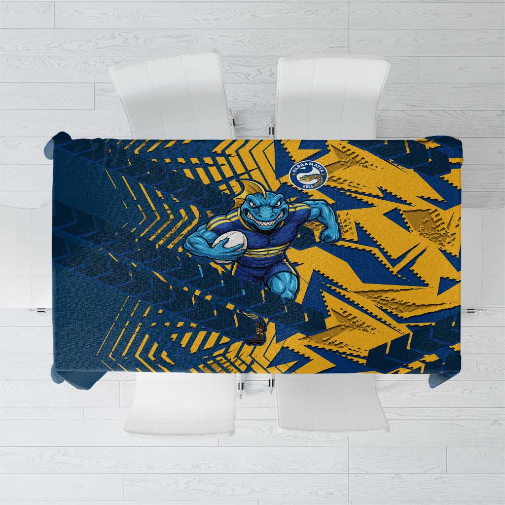 Parramatta Eels Rugby Tablecloth Fierce Mascot Geometric Tribal Art