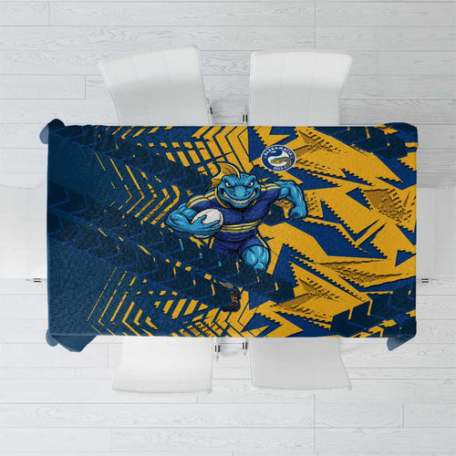 Parramatta Eels Rugby Tablecloth Fierce Mascot Geometric Tribal Art