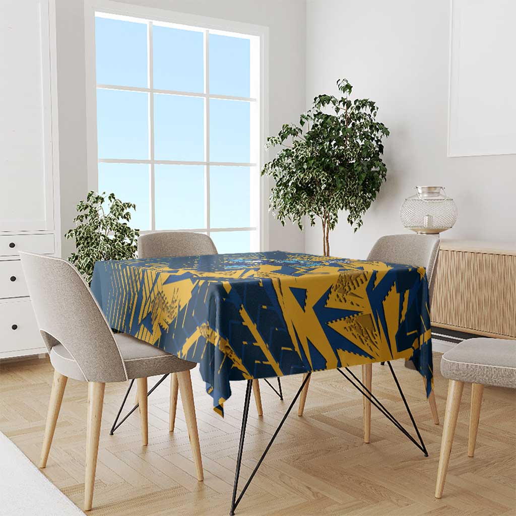 Parramatta Eels Rugby Tablecloth Fierce Mascot Geometric Tribal Art