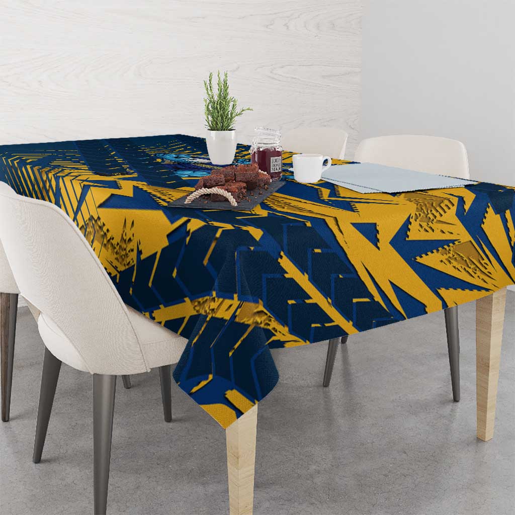 Parramatta Eels Rugby Tablecloth Fierce Mascot Geometric Tribal Art