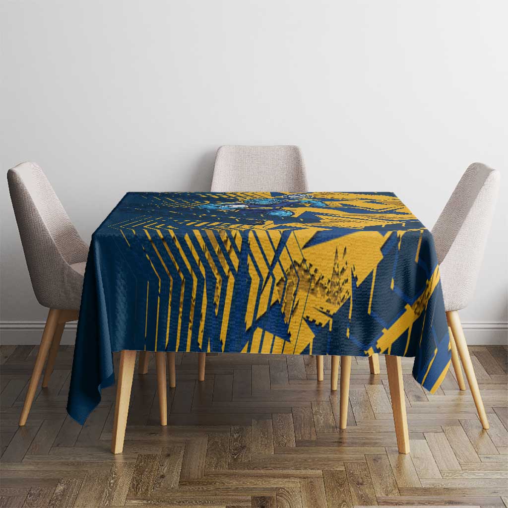 Parramatta Eels Rugby Tablecloth Fierce Mascot Geometric Tribal Art