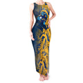 Parramatta Eels Rugby Tank Maxi Dress Fierce Mascot Geometric Tribal Art