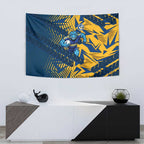 Parramatta Eels Rugby Tapestry Fierce Mascot Geometric Tribal Art
