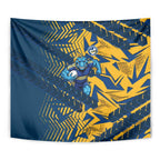 Parramatta Eels Rugby Tapestry Fierce Mascot Geometric Tribal Art