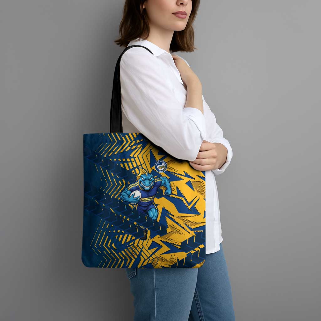 Parramatta Eels Rugby Tote Bag Fierce Mascot Geometric Tribal Art