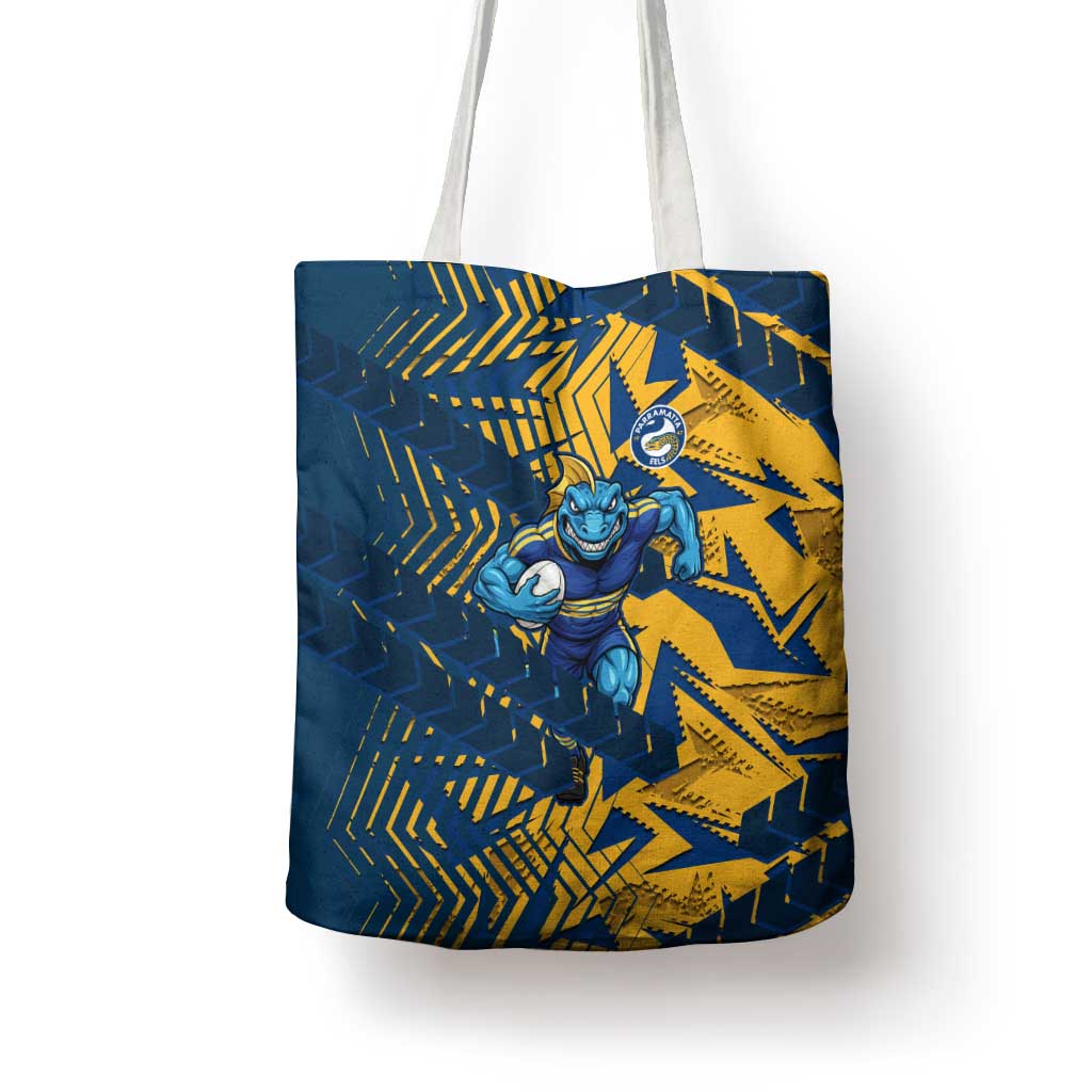 Parramatta Eels Rugby Tote Bag Fierce Mascot Geometric Tribal Art