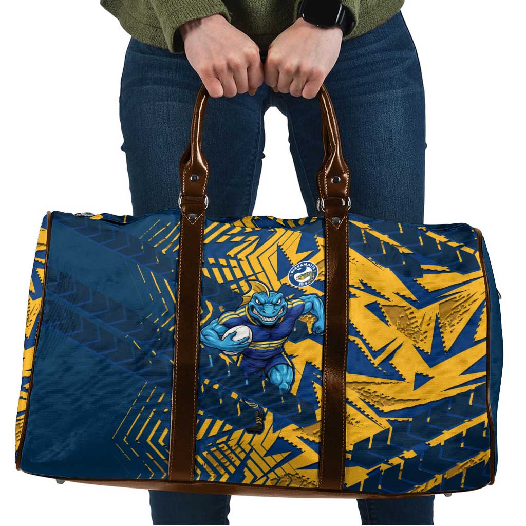 Parramatta Eels Rugby Travel Bag Fierce Mascot Geometric Tribal Art