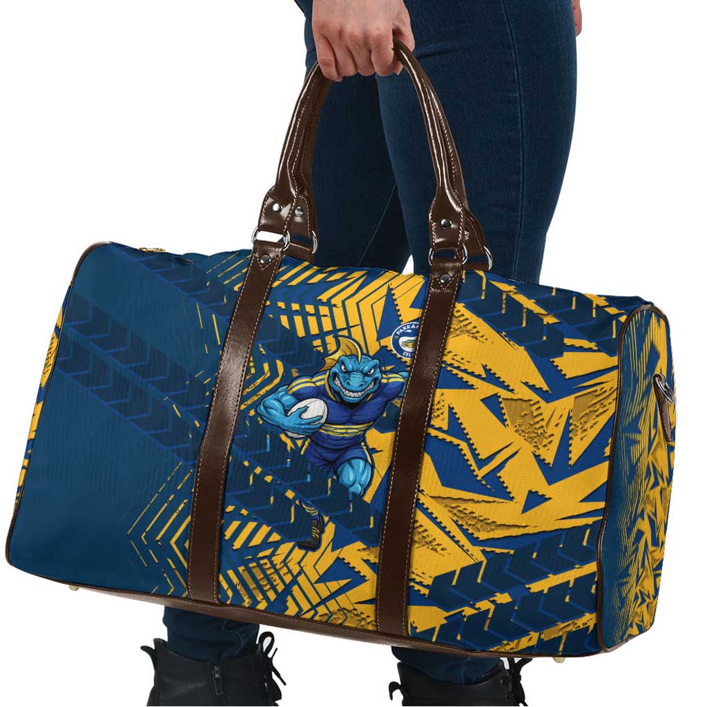Parramatta Eels Rugby Travel Bag Fierce Mascot Geometric Tribal Art
