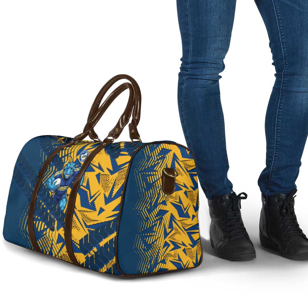 Parramatta Eels Rugby Travel Bag Fierce Mascot Geometric Tribal Art