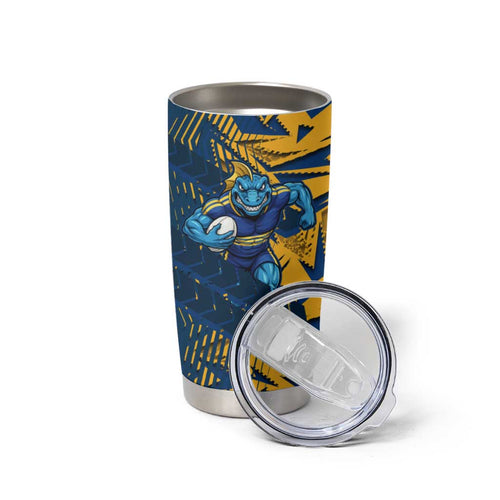 Parramatta Eels Rugby Tumbler Cup Fierce Mascot Geometric Tribal Art