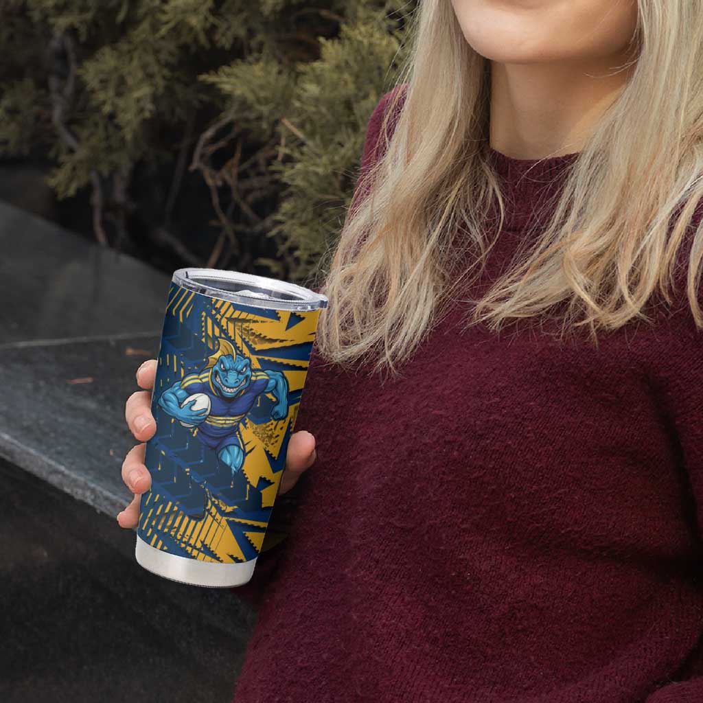Parramatta Eels Rugby Tumbler Cup Fierce Mascot Geometric Tribal Art