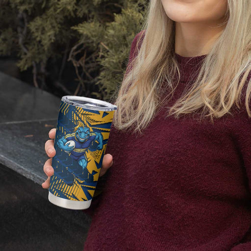 Parramatta Eels Rugby Tumbler Cup Fierce Mascot Geometric Tribal Art