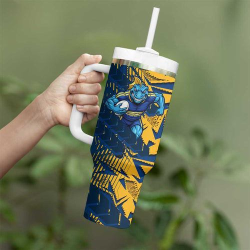 Parramatta Eels Rugby Tumbler With Handle Fierce Mascot Geometric Tribal Art
