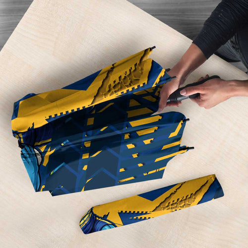 Parramatta Eels Rugby Umbrella Fierce Mascot Geometric Tribal Art