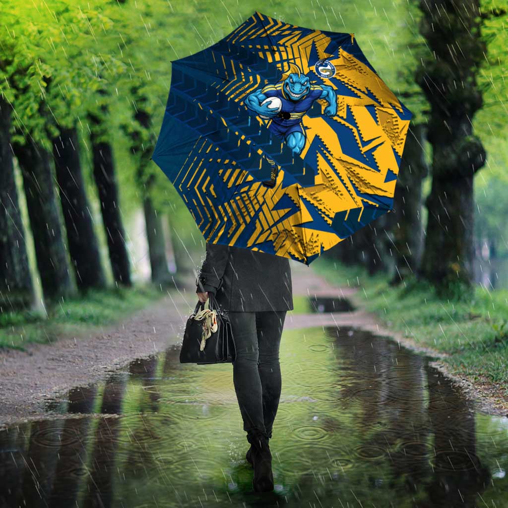 Parramatta Eels Rugby Umbrella Fierce Mascot Geometric Tribal Art