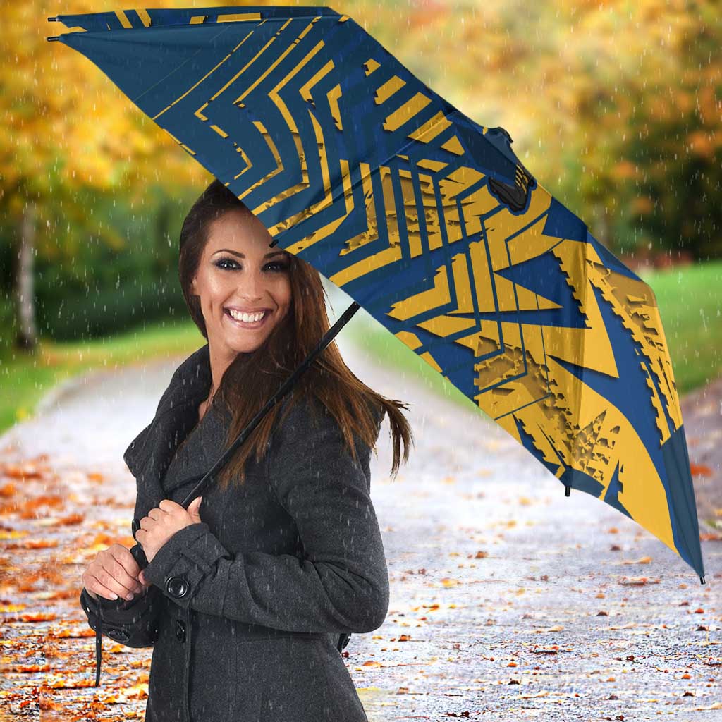 Parramatta Eels Rugby Umbrella Fierce Mascot Geometric Tribal Art