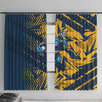 Parramatta Eels Rugby Window Curtain Fierce Mascot Geometric Tribal Art