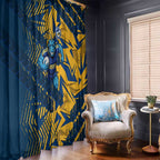 Parramatta Eels Rugby Window Curtain Fierce Mascot Geometric Tribal Art