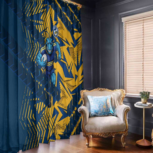 Parramatta Eels Rugby Window Curtain Fierce Mascot Geometric Tribal Art