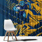 Parramatta Eels Rugby Window Curtain Fierce Mascot Geometric Tribal Art