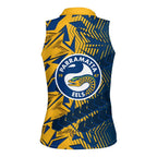 Parramatta Eels Rugby Women Sleeveless Polo Shirt Fierce Mascot Geometric Tribal Art