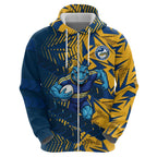 Parramatta Eels Rugby Zip Hoodie Fierce Mascot Geometric Tribal Art