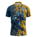 Parramatta Eels Rugby Zipper Polo Shirt Fierce Mascot Geometric Tribal Art