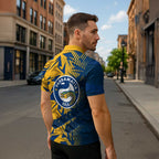 Parramatta Eels Rugby Zipper Polo Shirt Fierce Mascot Geometric Tribal Art