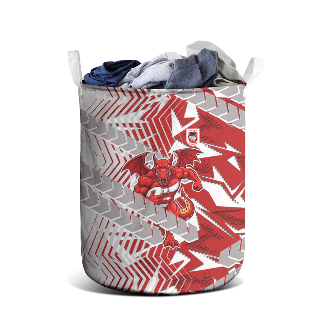 St George Illawarra Dragons Rugby Laundry Basket Fierce Mascot Geometric Tribal Art