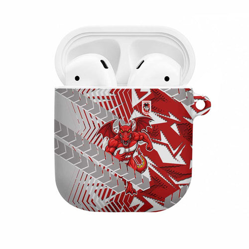 St George Illawarra Dragons Rugby AirPods Case Fierce Mascot Geometric Tribal Art