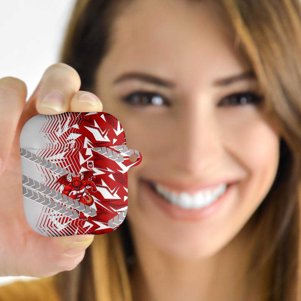 St George Illawarra Dragons Rugby AirPods Case Fierce Mascot Geometric Tribal Art
