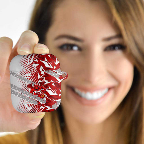 St George Illawarra Dragons Rugby AirPods Case Fierce Mascot Geometric Tribal Art