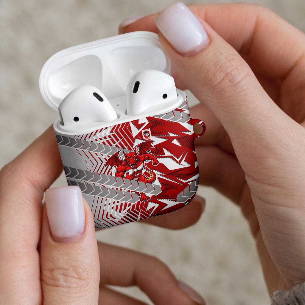 St George Illawarra Dragons Rugby AirPods Case Fierce Mascot Geometric Tribal Art