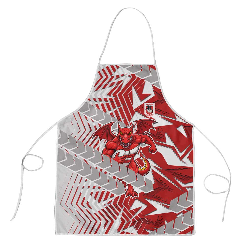 St George Illawarra Dragons Rugby Apron Fierce Mascot Geometric Tribal Art