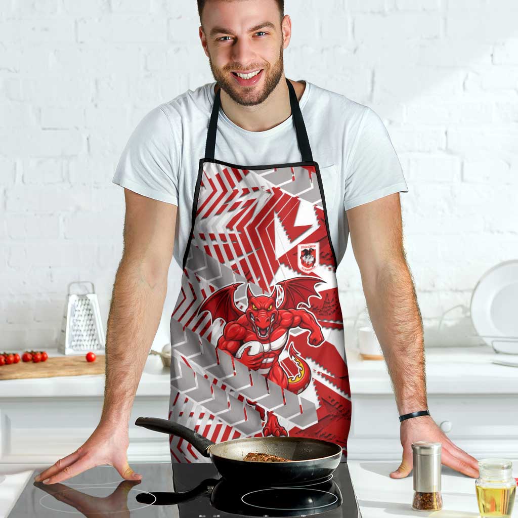 St George Illawarra Dragons Rugby Apron Fierce Mascot Geometric Tribal Art