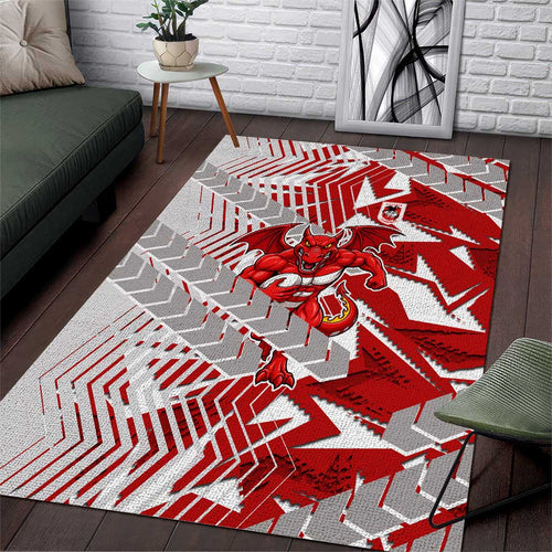 St George Illawarra Dragons Rugby Area Rug Fierce Mascot Geometric Tribal Art