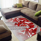 St George Illawarra Dragons Rugby Area Rug Fierce Mascot Geometric Tribal Art