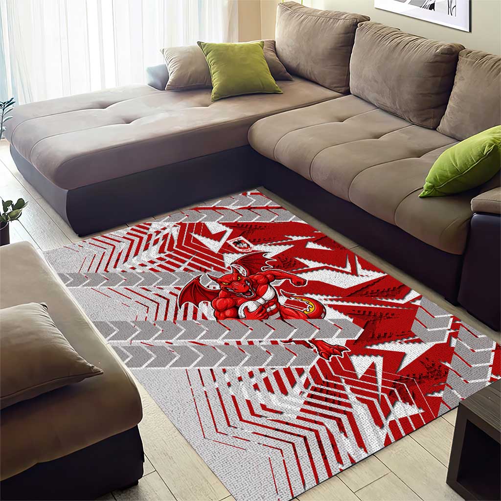 St George Illawarra Dragons Rugby Area Rug Fierce Mascot Geometric Tribal Art