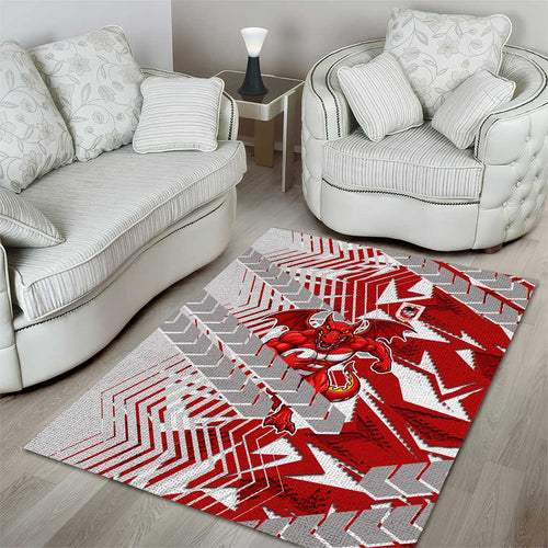 St George Illawarra Dragons Rugby Area Rug Fierce Mascot Geometric Tribal Art