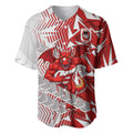 St George Illawarra Dragons Rugby Baseball Jersey Fierce Mascot Geometric Tribal Art