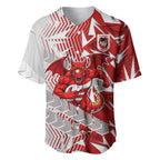 St George Illawarra Dragons Rugby Baseball Jersey Fierce Mascot Geometric Tribal Art