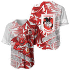 St George Illawarra Dragons Rugby Baseball Jersey Fierce Mascot Geometric Tribal Art