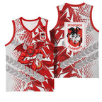St George Illawarra Dragons Rugby Basketball Jersey Fierce Mascot Geometric Tribal Art